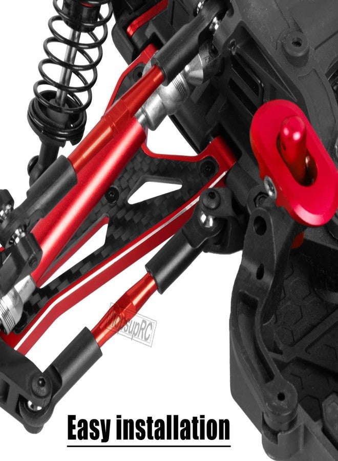 hopsupRC قطع غيار hopsupRC RC قابلة للتعديل لتعديل زاوية العجلات لسيارات التحكم عن بعد Typhon 4WD 3S MEGA 550 BLX بمقياس 1/8 و Big Rock 4X4 V3 3S BLX بمقياس 1/10، مجموعة قضبان ربط، وصلات توجيه قابلة للتعديل، 6 قطع (أحمر). - Image 3